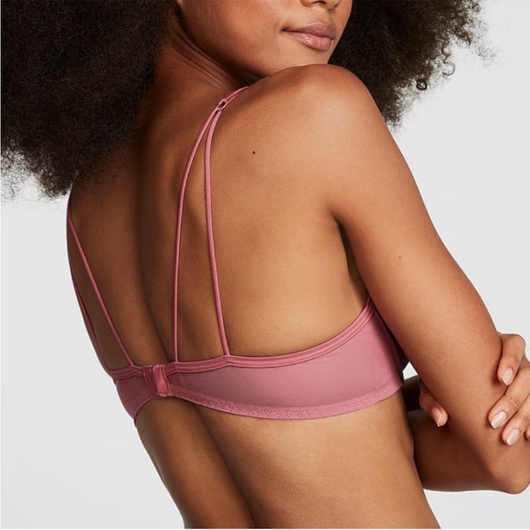 PINK VS Mesh Push Up Rhinestone Bralette Bra medium DD - Picture 3 of 6